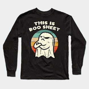 This Is Boo Sheet Ghost Retro Halloween Costume Long Sleeve T-Shirt